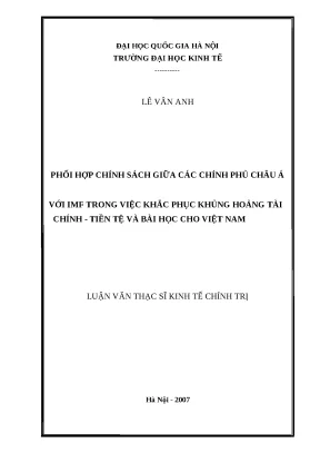 Phối hợp chính sách giữa các chính phủ châu Á và IMF