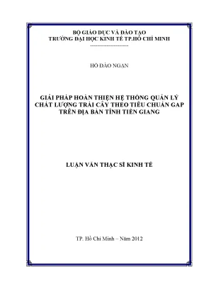 Giải pháp quản lý chất lượng trái cây GAP tại Tiền Giang