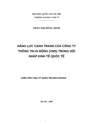 Nâng cao năng lực cạnh tranh của VMS trong hội nhập kinh