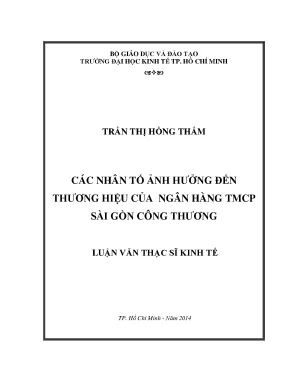 Các Nhân Tố Ảnh Hưởng Đến Thương Hiệu Ngân Hàng TMCP Sài