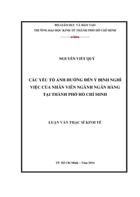 Yếu Tố Ảnh Hưởng Đến Ý Định Nghỉ Việc Của Nhân Viên Ngân