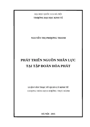 Luận văn phát triển nguồn nhân lực tại Tập đoàn Hòa Phát