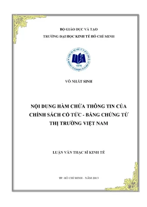 Nội Dung Thông Tin Chính Sách Cổ Tức Tại Việt Nam: