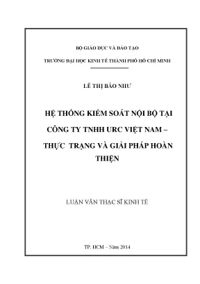 Hoàn thiện hệ thống kiểm soát nội bộ tại URC Việt Nam: