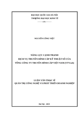 Năng lực cạnh tranh dịch vụ truyền hình cáp kỹ thuật số