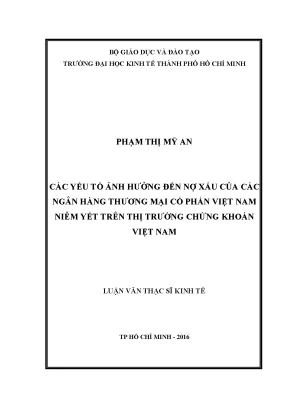 Các yếu tố ảnh hưởng đến nợ xấu của ngân hàng thương mại