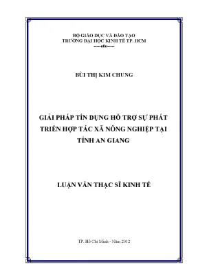 Giải pháp tín dụng thúc đẩy hợp tác xã nông nghiệp tại