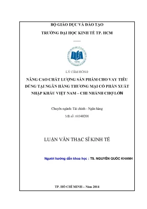 Nâng Cao Chất Lượng Cho Vay Tiêu Dùng Tại Eximbank Chợ Lớn