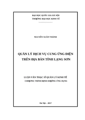 Quản lý dịch vụ cung ứng điện tại Lạng Sơn: Thực trạng