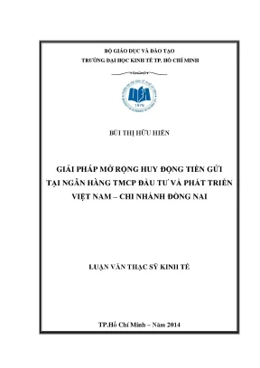 Giải pháp mở rộng huy động tiền gửi tại BIDV Đồng Nai