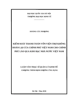 Kiểm Soát Thanh Toán Vốn Viện Trợ Không Hoàn Lại Giữa