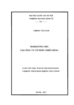 Nghiên cứu Marketing Mix tại Công ty Cổ phần Thiên Bằng