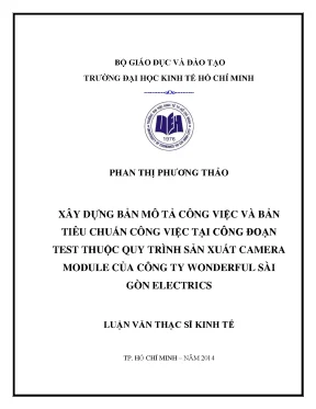 Xây Dựng Bản Mô Tả và Tiêu Chuẩn Công Việc Tại Công Đoạn