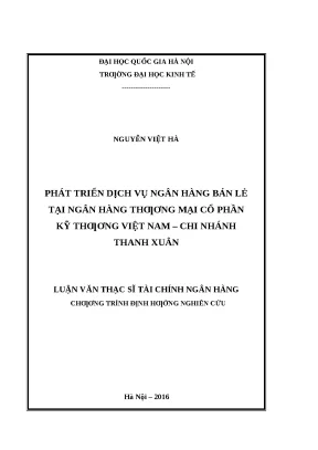 Phát Triển Dịch Vụ Ngân Hàng Bán Lẻ Tại Techcombank