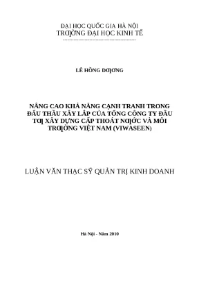 Nâng cao khả năng cạnh tranh trong đấu thầu xây lắp của