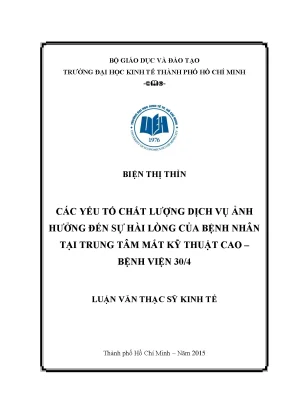Các yếu tố chất lượng dịch vụ ảnh hưởng đến sự hài lòng
