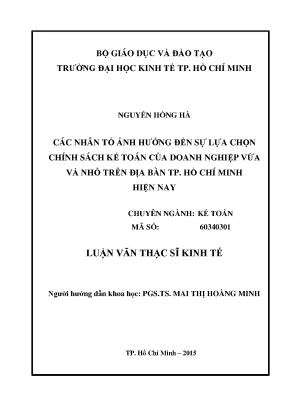 Những yếu tố ảnh hưởng đến chính sách kế toán của doanh