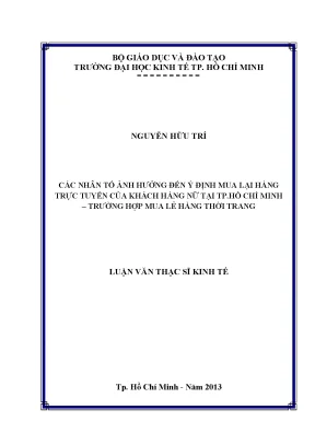 Những Nhân Tố Ảnh Hưởng Đến Ý Định Mua Lại Hàng Trực