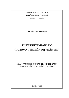Phát Triển Nhân Lực Tại Doanh Nghiệp Tư Nhân T&T: Giải
