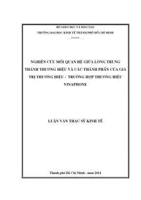 Nghiên cứu mối quan hệ giữa lòng trung thành thương hiệu