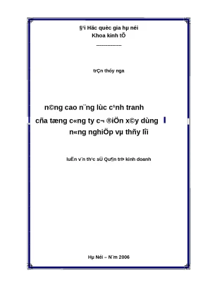 Nâng cao năng lực cạnh tranh của Tổng Công ty Cơ Điện