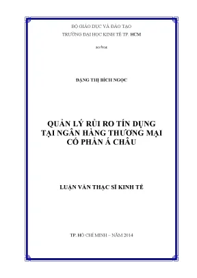 Luận văn thạc sĩ quản lý rủi ro tín dụng tại ngân hàng ACB