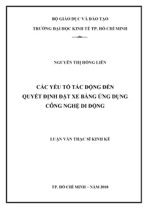 Quyết định đặt xe qua app: Luận văn thạc sĩ UEH