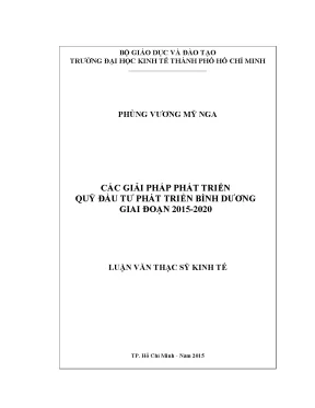 Giải pháp phát triển Quỹ Đầu tư Bình Dương giai đoạn 