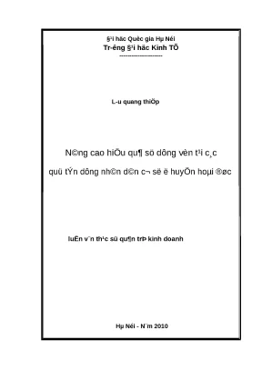 Nâng cao hiệu quả sử dụng vốn tại quỹ tín dụng nhân dân