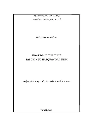 Luận văn: Thực trạng thu thuế tại Hải quan Bắc Ninh