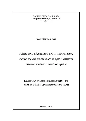 Nâng Cao Năng Lực Cạnh Tranh Công Ty Cổ Phần May 19