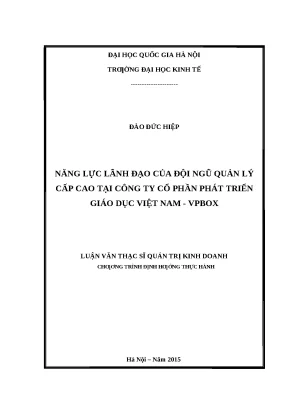 Năng Lực Lãnh Đạo Của Đội Ngũ Quản Lý Cấp Cao Tại VPBOX