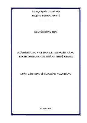 Mở Rộng Cho Vay Bán Lẻ Tại Ngân Hàng Techcombank Chi