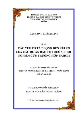 Các yếu tố ảnh hưởng đến rủi ro trong dự án đầu tư 