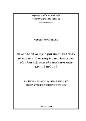 Nâng cao năng lực cạnh tranh của ngân hàng TMCP Công