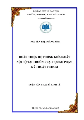 Luận văn: Kiểm soát nội bộ tại ĐH Sư phạm Kỹ thuật TPHCM