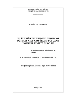 Phát triển thị trường dệt may Việt Nam thời hội nhập