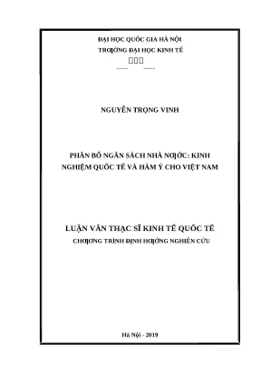 Kinh nghiệm quốc tế trong phân bổ ngân sách nhà nước và