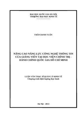 Nâng cao năng lực công nghệ thông tin cho giảng viên tại