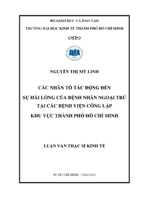 Các yếu tố ảnh hưởng đến sự hài lòng của bệnh nhân ngoại