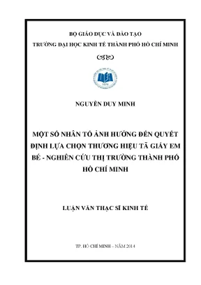 Nhân Tố Ảnh Hưởng Đến Lựa Chọn Thương Hiệu Tã Giấy Em Bé