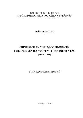 Chính sách an ninh quốc phòng triều Nguyễn biên giới