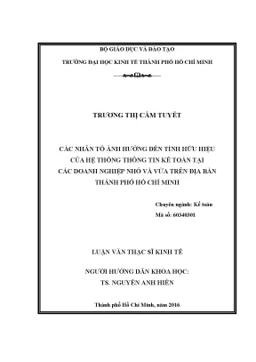 Các yếu tố ảnh hưởng đến hiệu quả hệ thống thông tin kế