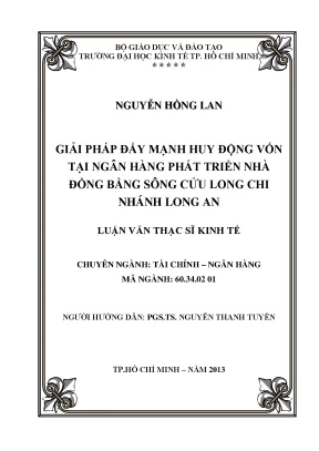 Giải pháp huy động vốn hiệu quả tại ngân hàng phát triển