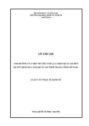 Ảnh Hưởng Của Tiêu Chí Lựa Chọn Quần Áo Đến Quyết Định