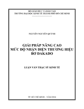 Luận văn thạc sĩ: Nâng cao nhận diện thương hiệu Bơ Dakado