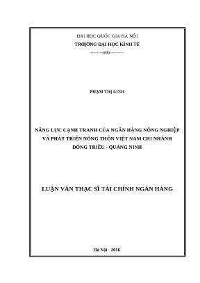 Năng Lực Cạnh Tranh Ngân Hàng Nông Nghiệp Việt Nam:
