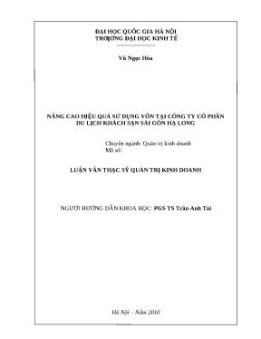 Nâng cao hiệu quả sử dụng vốn tại công ty du lịch khách