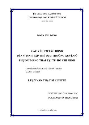 Yếu Tố Ảnh Hưởng Đến Ý Định Tập Thể Dục Ở Phụ Nữ Mang