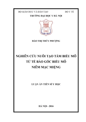 Nuôi tạo tấm biểu mô từ tế bào gốc niêm mạc miệng